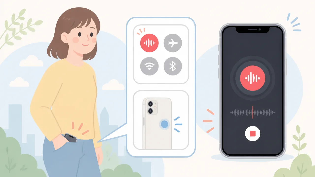 iPhoneのボイスメモをポケットに入れたまま録音する方法とコツ